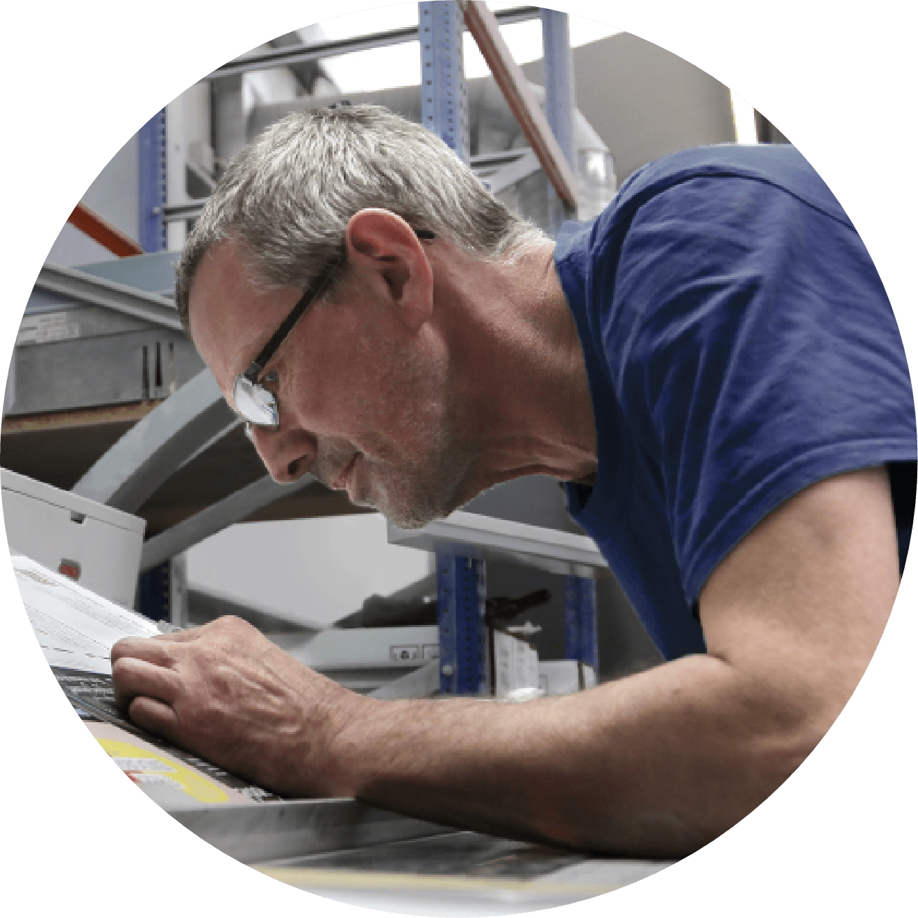 Man at printer